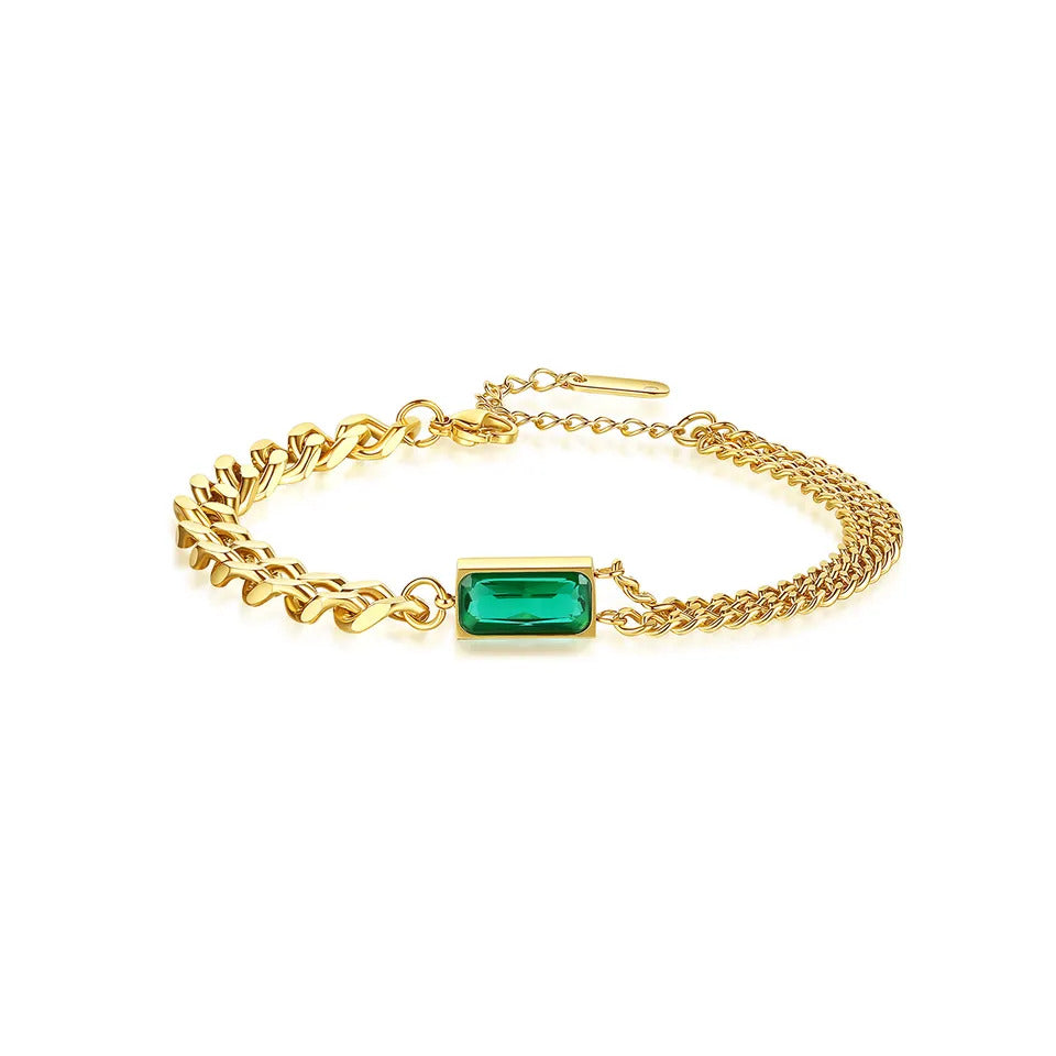 Maria Emerald Dual-Style Chain bracelet