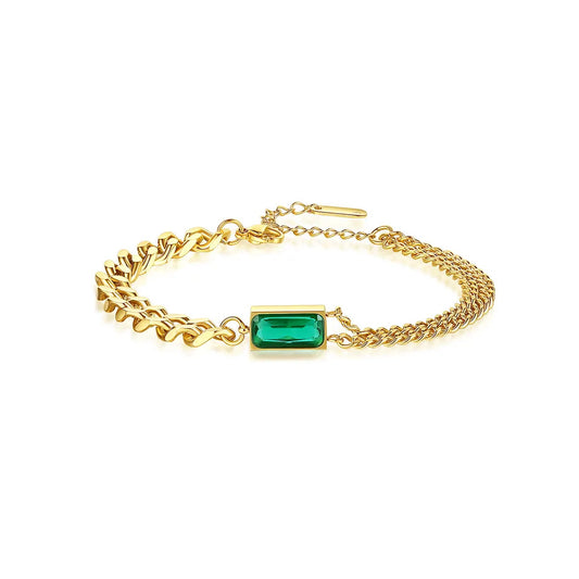 Maria Emerald Dual-Style Chain bracelet